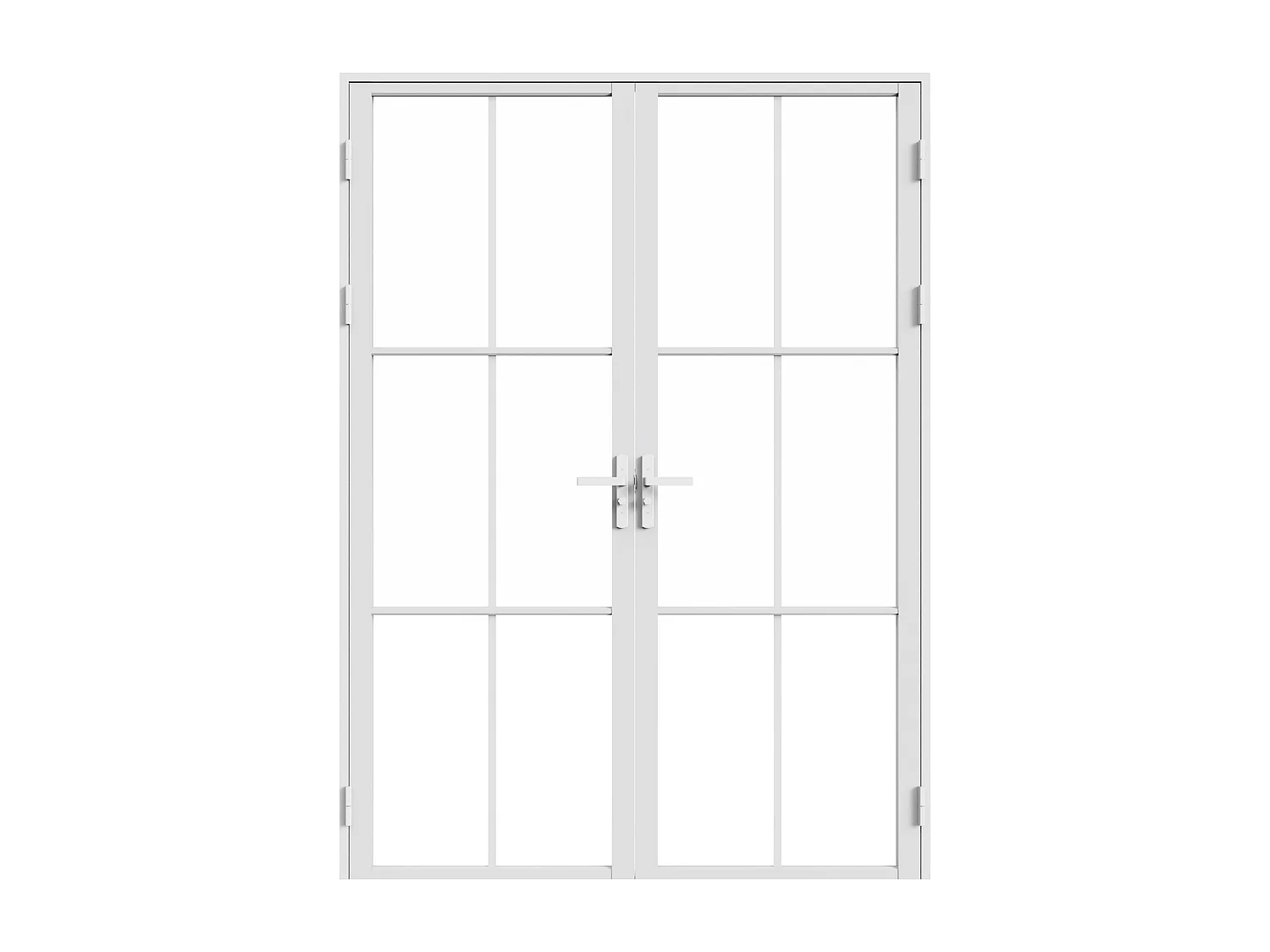 Bloc porte réversible à deux battants en aluminium et verre trempé - Blanc - 2 x H204 x L83 cm - SEROTO