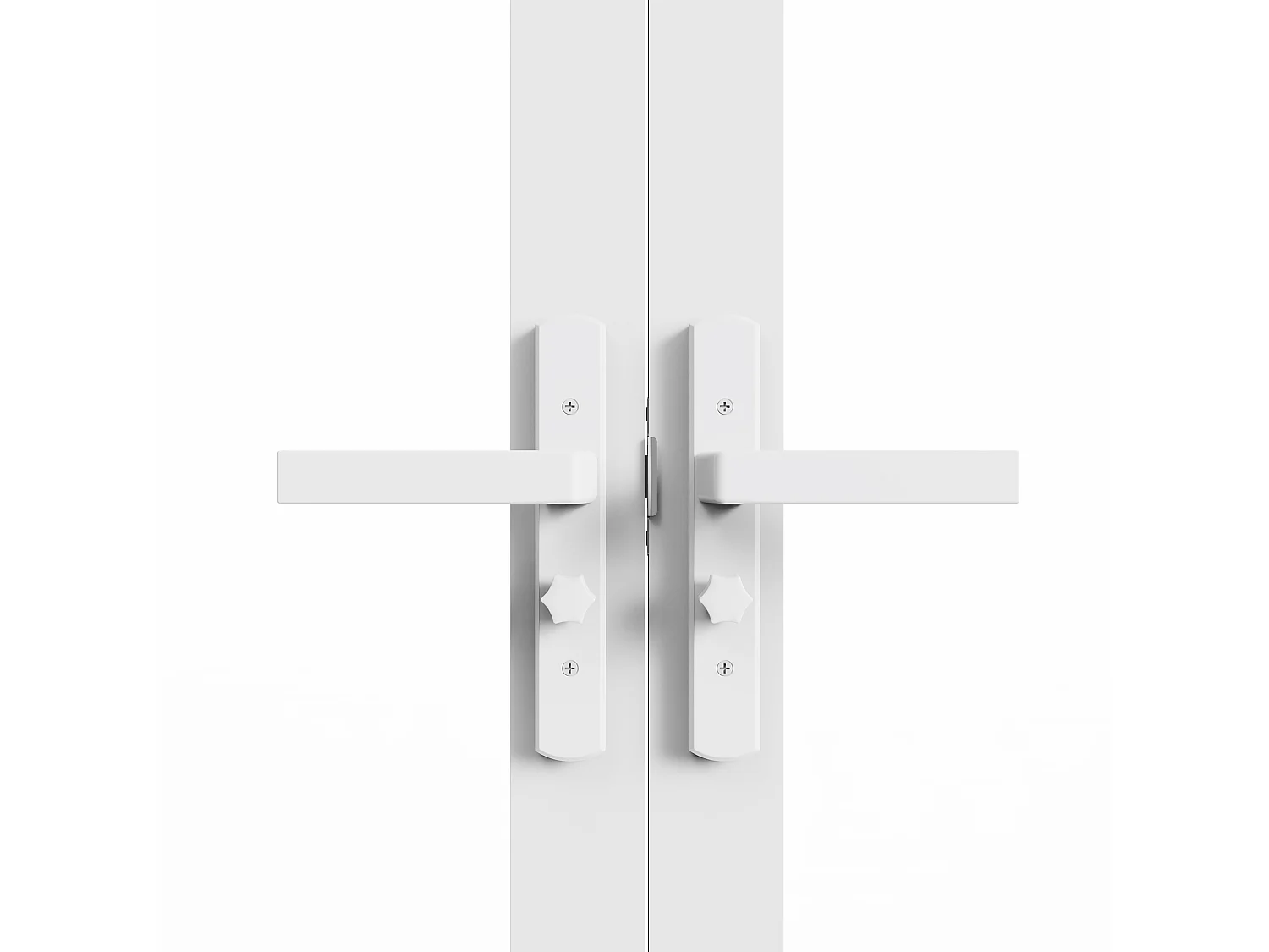 Bloc porte réversible à deux battants en aluminium et verre trempé - Blanc - 2 x H204 x L83 cm - SEROTO