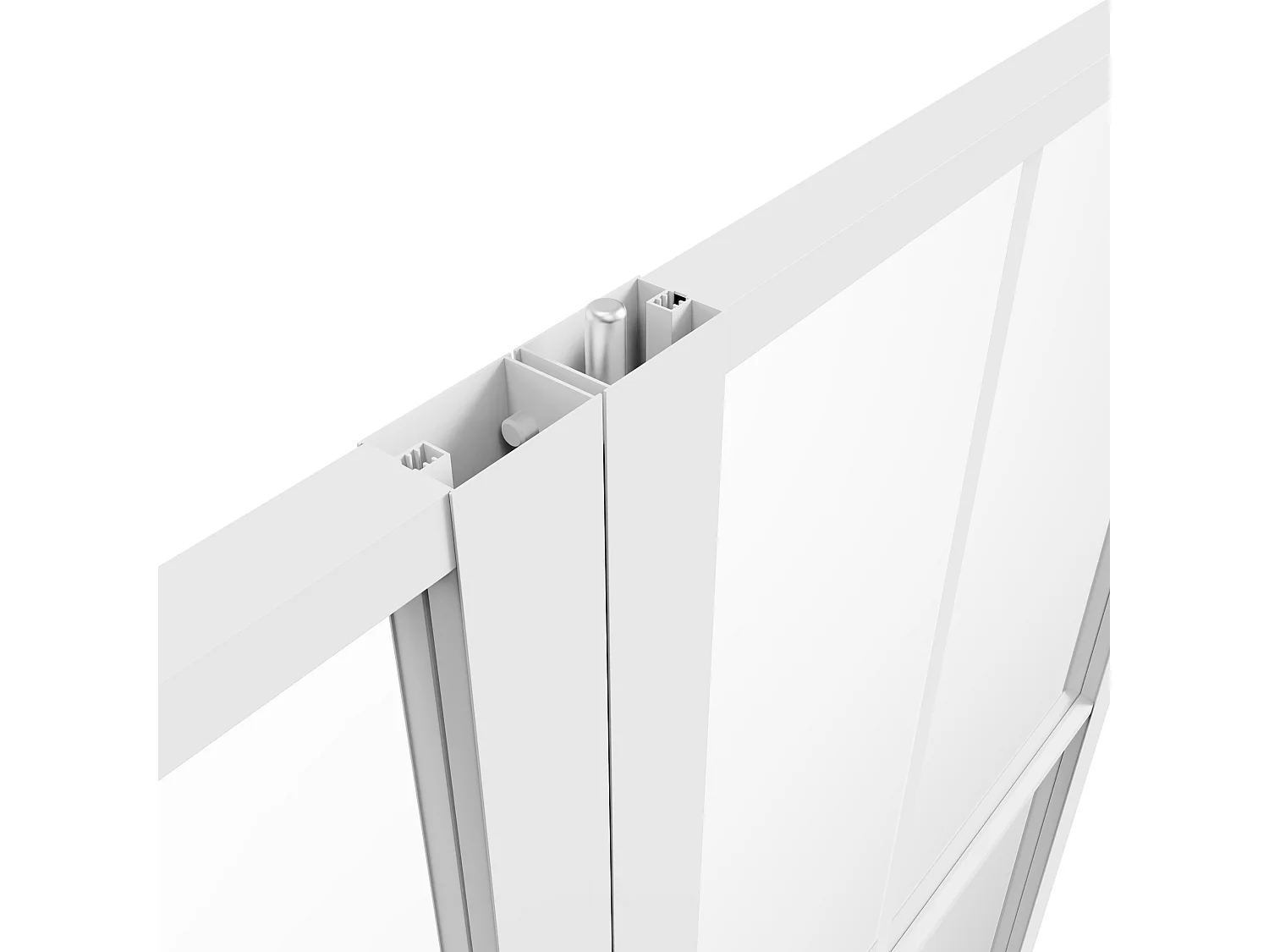 Bloc porte réversible à deux battants en aluminium et verre trempé - Blanc - 2 x H204 x L83 cm - SEROTO