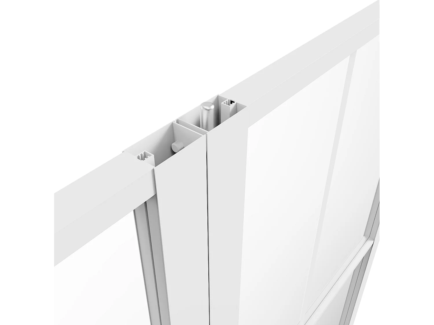 Bloc porte réversible à deux battants en aluminium et verre trempé - Blanc - 2 x H204 x L83 cm - SEROTO