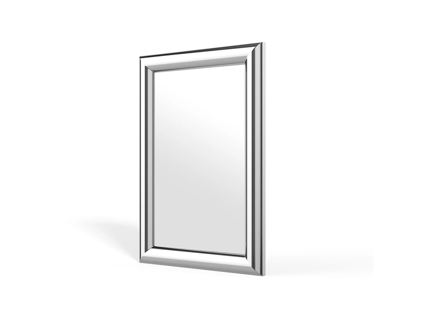 Miroir mural rectangulaire en métal - L. 80 x H. 120 cm - Chromé - BORAYA