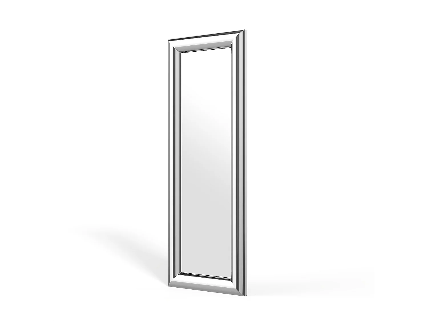 Miroir mural rectangulaire en métal - L. 60 x H. 170 cm - Chromé - BORAYA