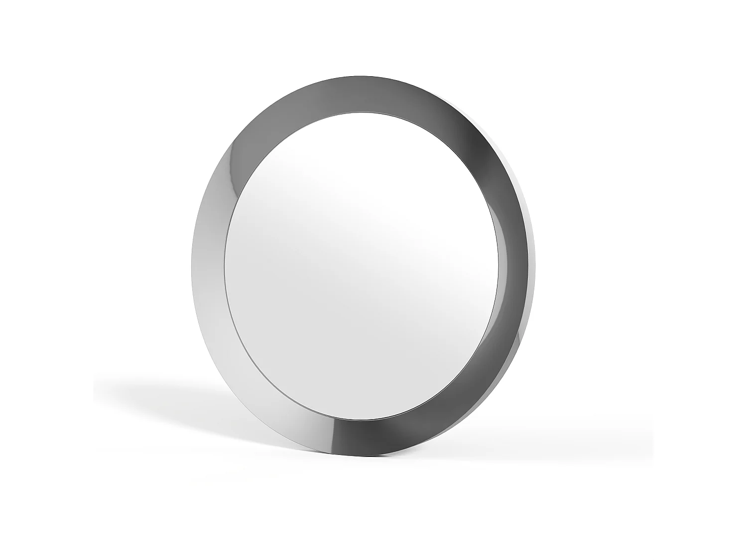 Miroir mural rond en aluminium - D. 90 cm - Chromé -ZIRYA