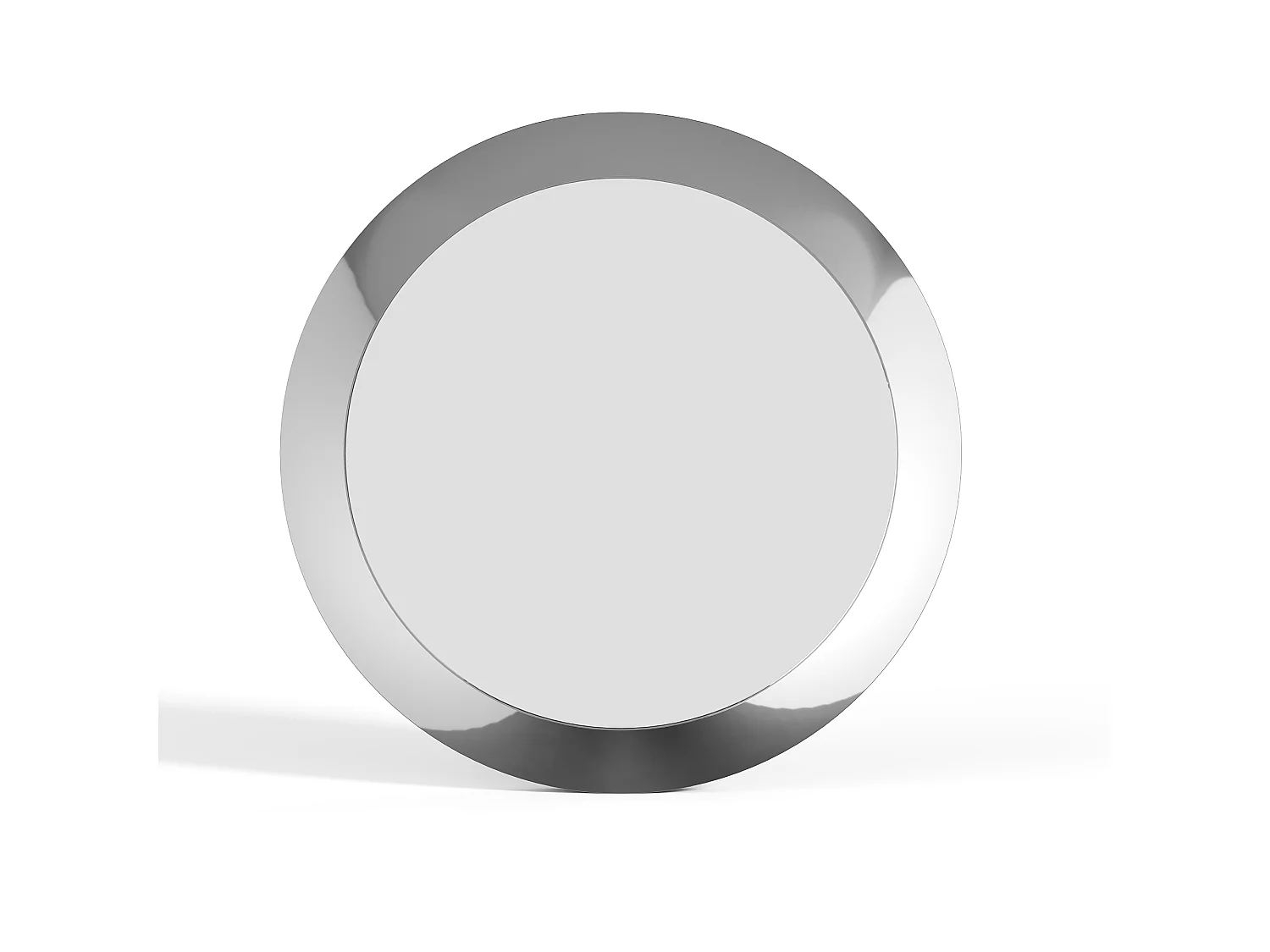 Miroir mural rond en aluminium - D. 90 cm - Chromé -ZIRYA