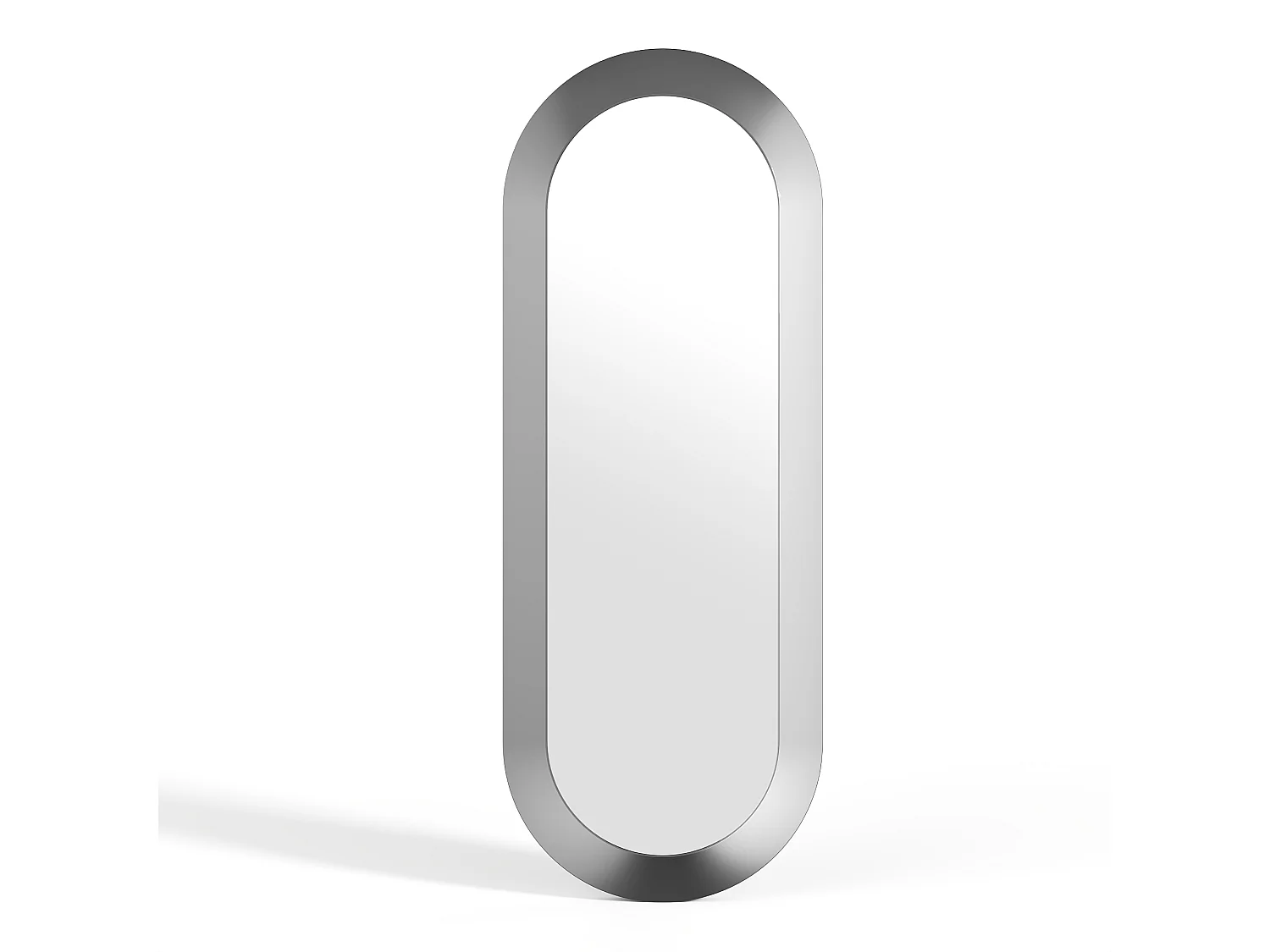 Miroir mural ovale en aluminium- L. 60 x H. 160 cm - Finition brossée gunmetal - ZIRYA