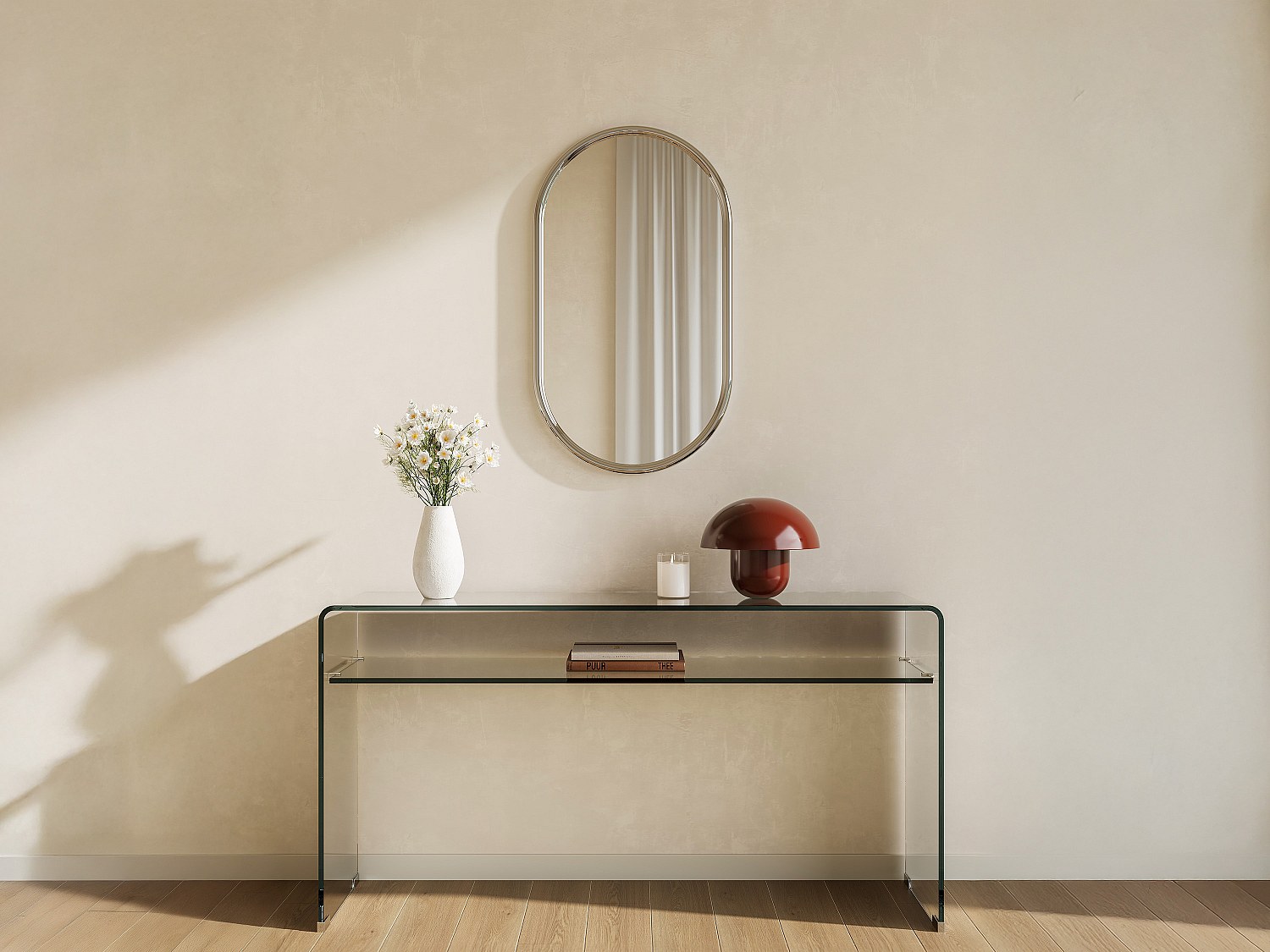 Vente-unique Wandspiegel Oval – Aluminium – L. 40 X H. 70 Cm – Chrom – Refleya