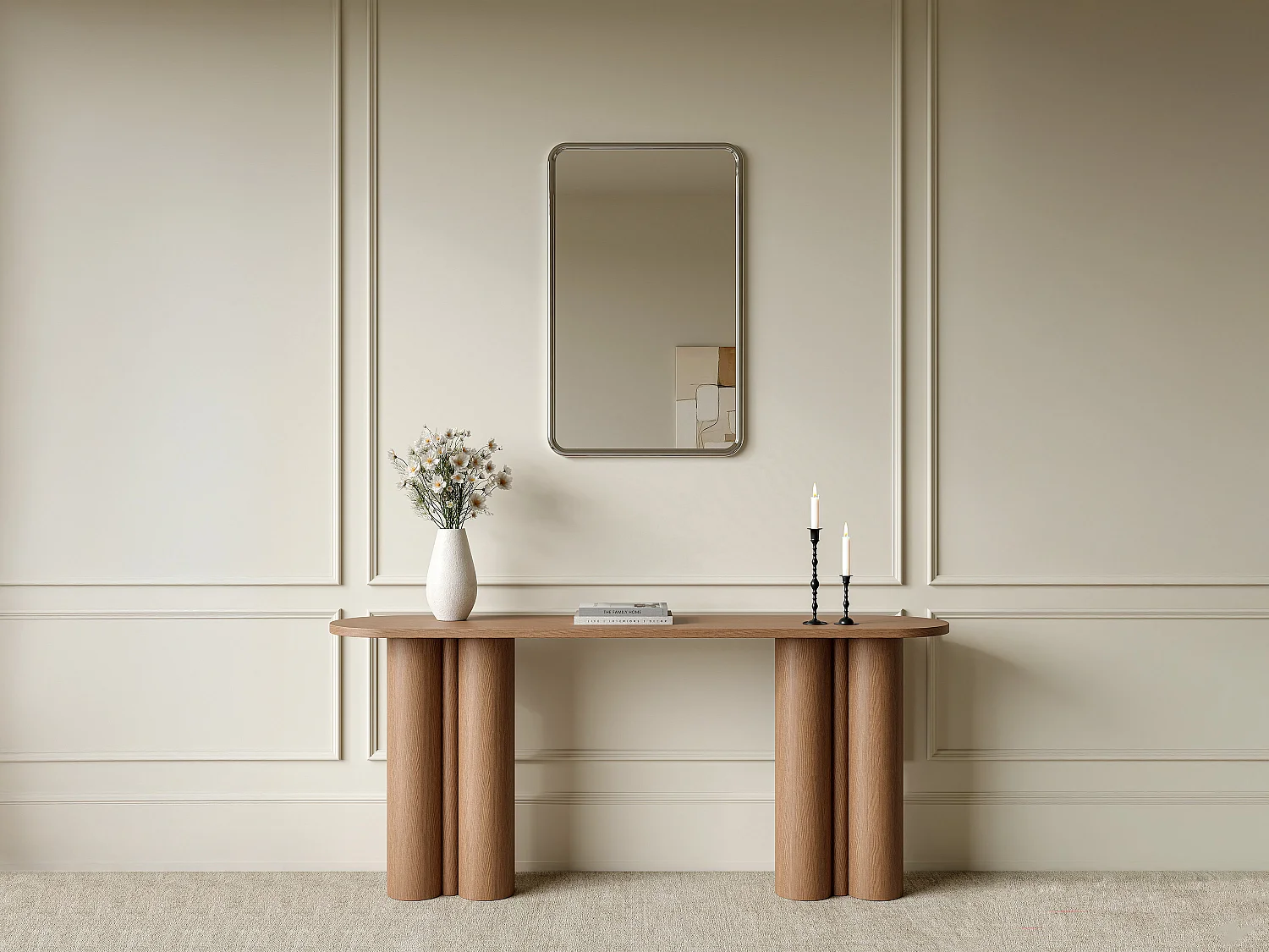 Miroir mural rectangulaire en aluminium - L. 50 x H. 80 cm - Chromé - REFLEYA