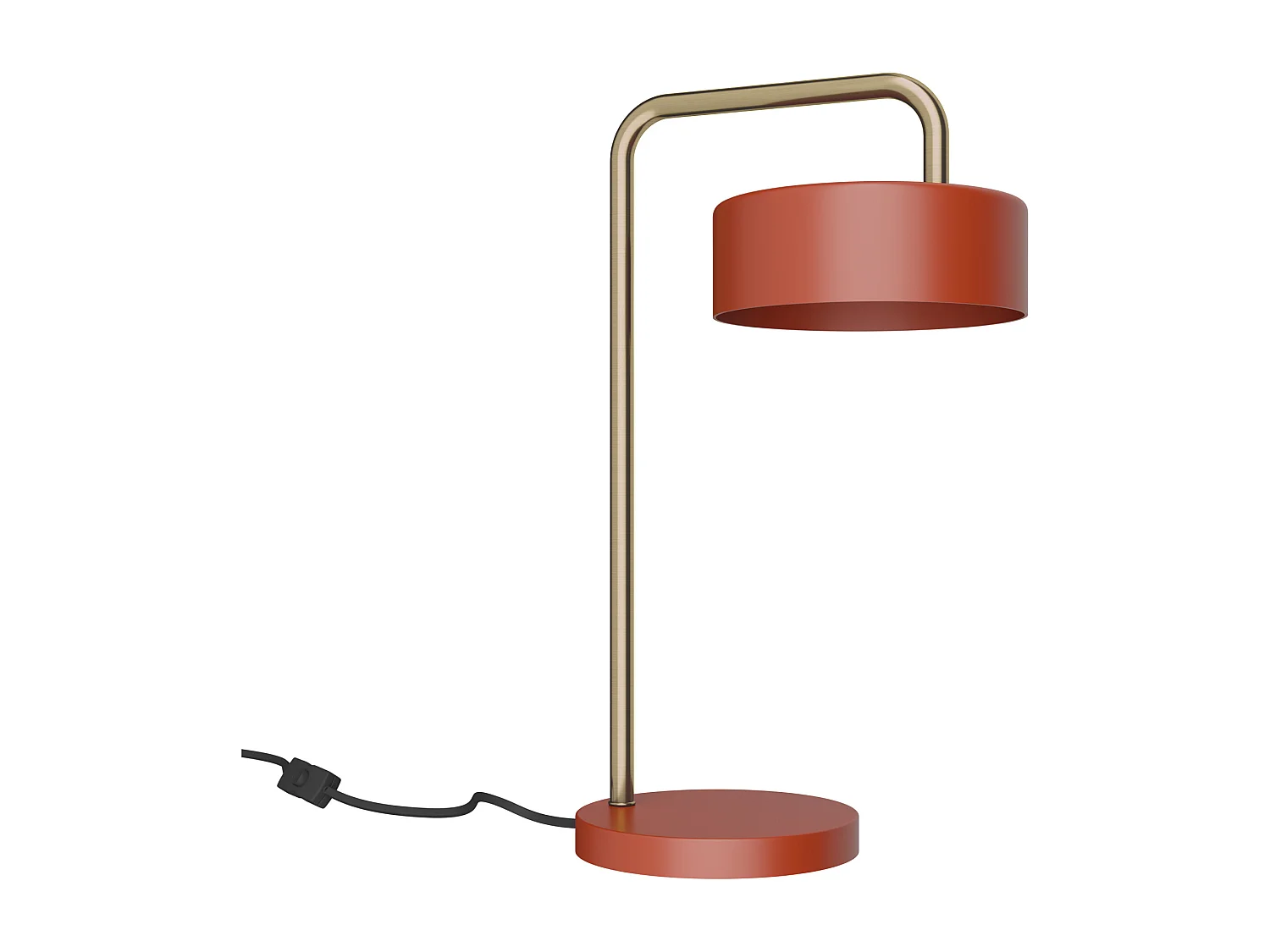Lampe à poser style vintage - Métal - H. 40 cm - Terracotta et doré - OTILIE