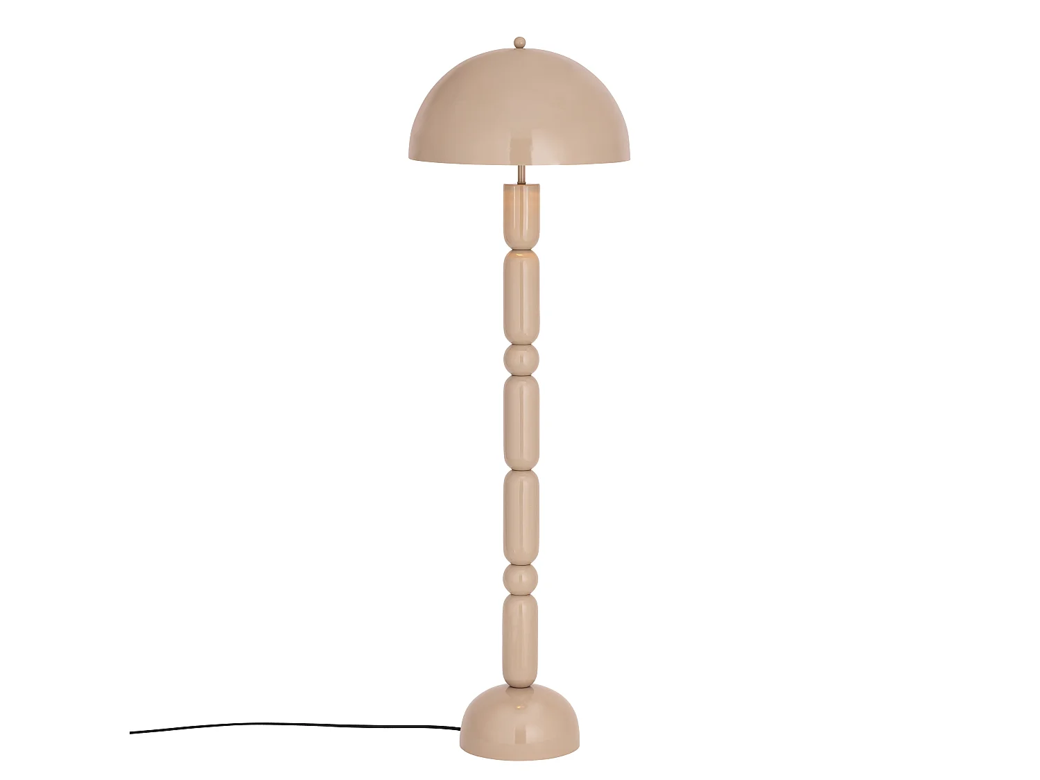 Lampadaire champignon en métal - D. 45 x H. 147 cm - Beige brillant - ELDON