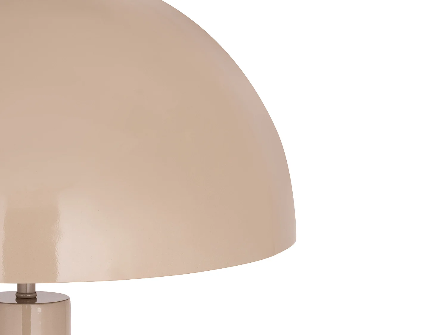 Lampadaire champignon en métal - D. 45 x H. 147 cm - Beige brillant - ELDON