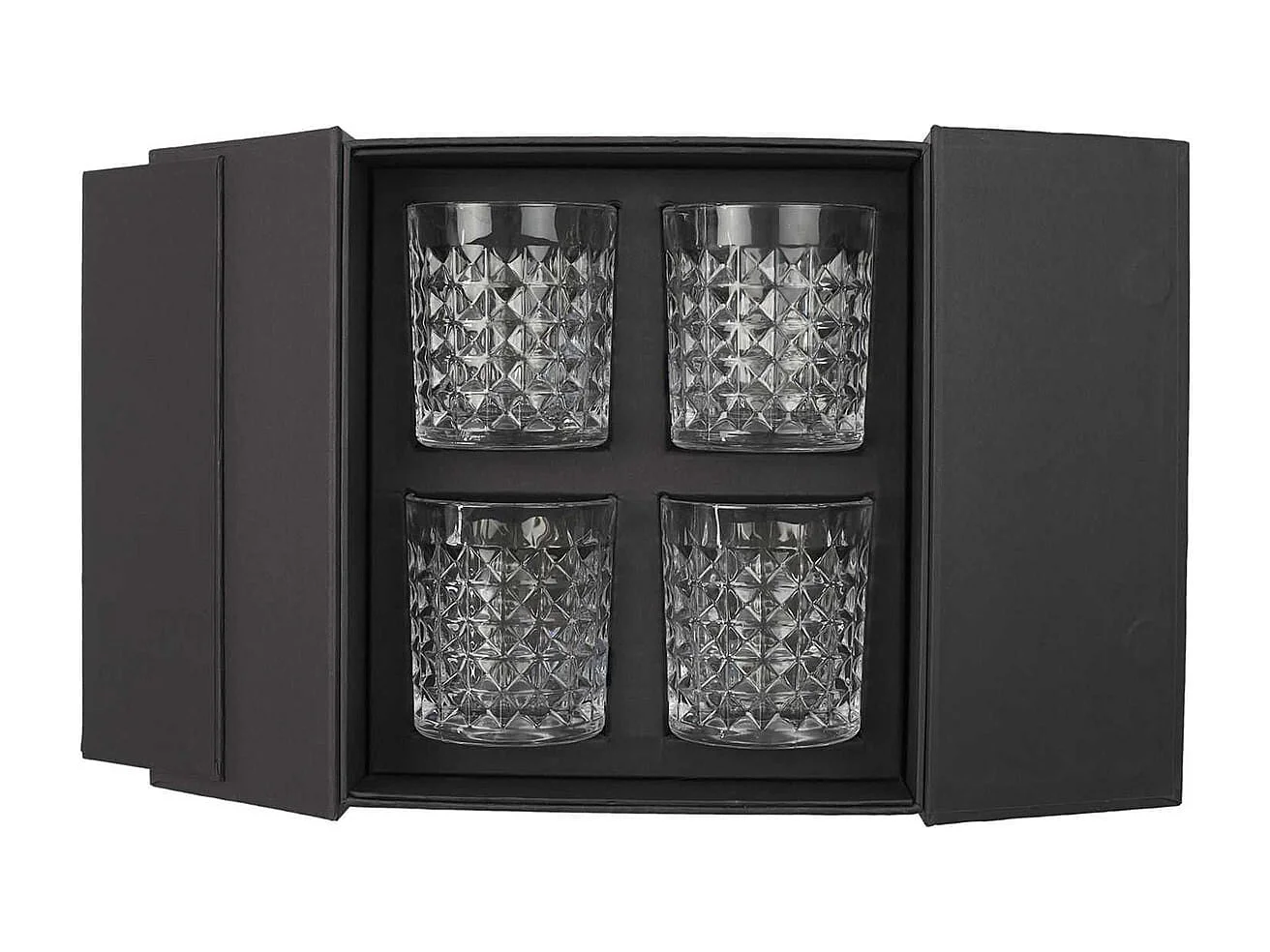 Coffret de 4 Verres à Whisky Motifs Embossés - ROCKY