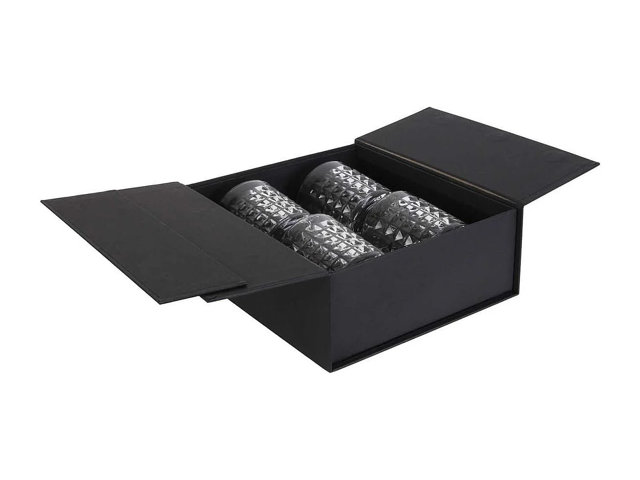 Coffret de 4 Verres à Whisky Motifs Embossés - ROCKY