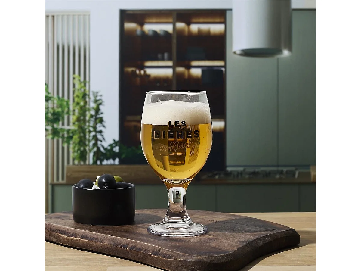 Coffret de 4 verres à bière en verre style bistrot