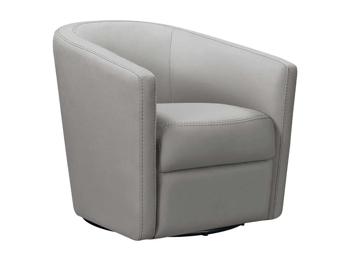 Fauteuil cabriolet pivotant 360° tissu micro grain gris perle - GINKO