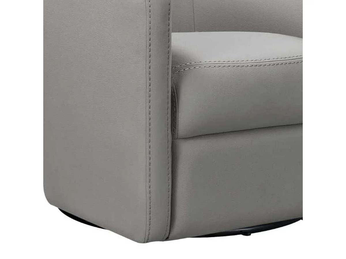 Fauteuil cabriolet pivotant 360° tissu micro grain gris perle - GINKO