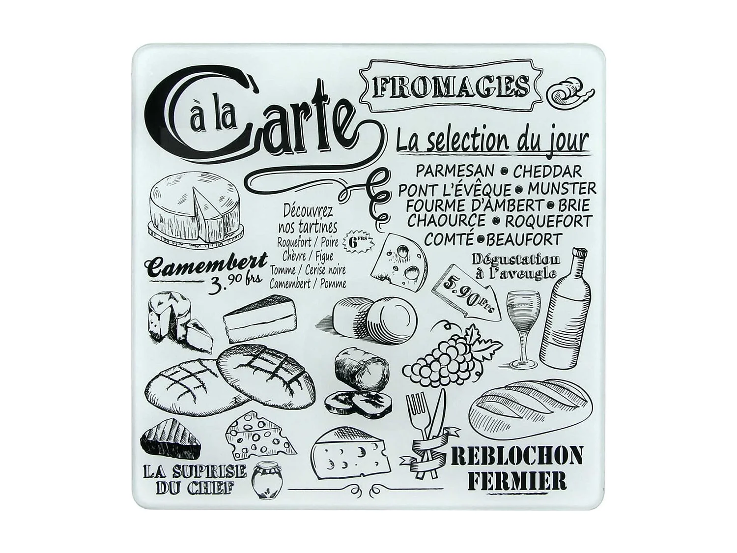 Set Planche à Fromage + 3 Ustensiles Aimantés avec Support Bois - FAMOSO