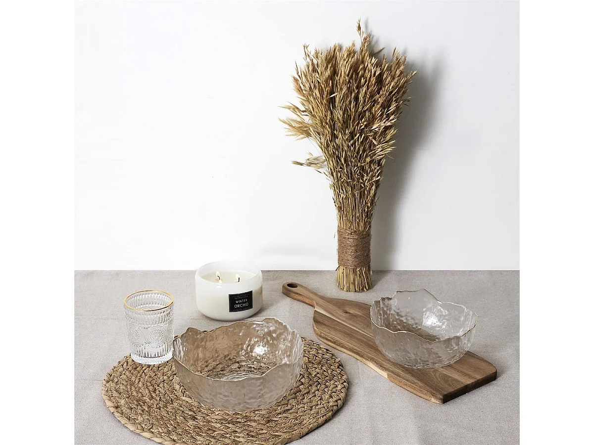 Set de 6 verres 25cl en verre avec reliefs géométriques et liseré doré