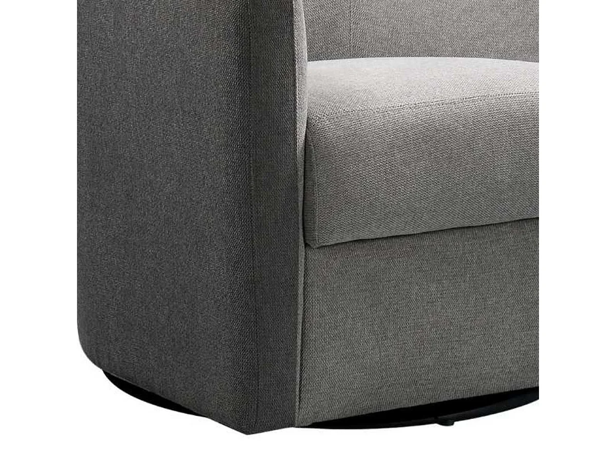Fauteuil cabriolet pivotant 360° tissu polyester gris clair et gris foncé - GINKO
