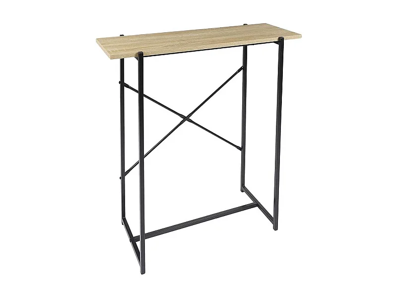 Console simple plateau Métal et Aspect Bois - DARA