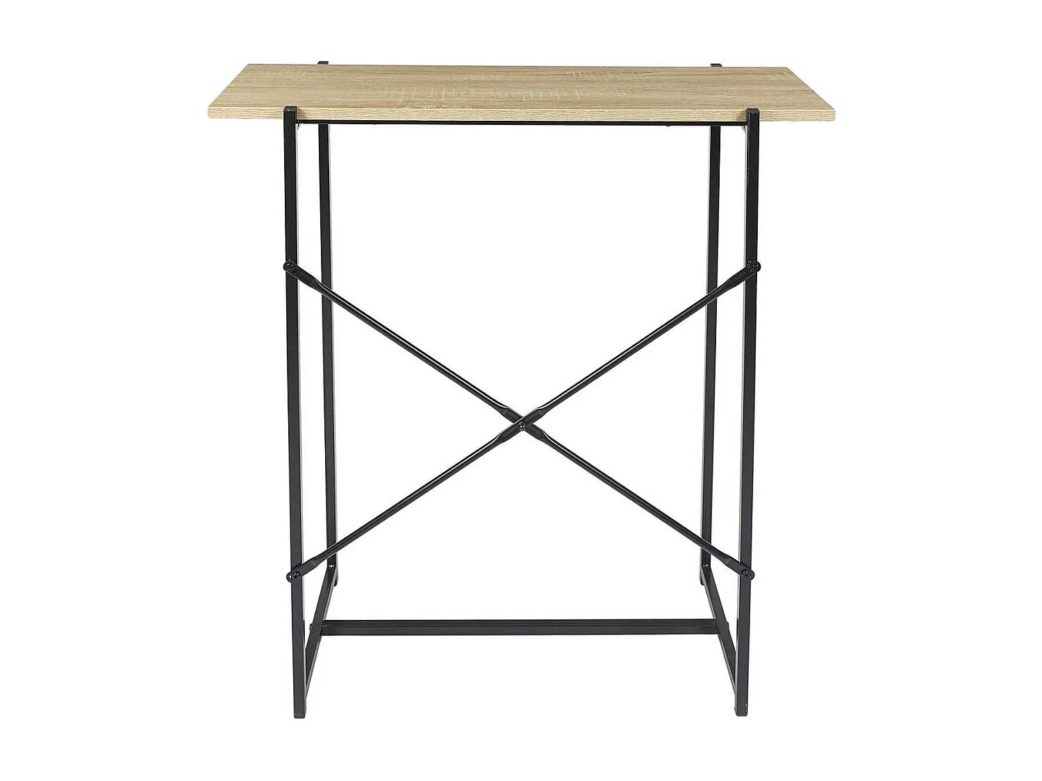 Console simple plateau Métal et Aspect Bois - DARA