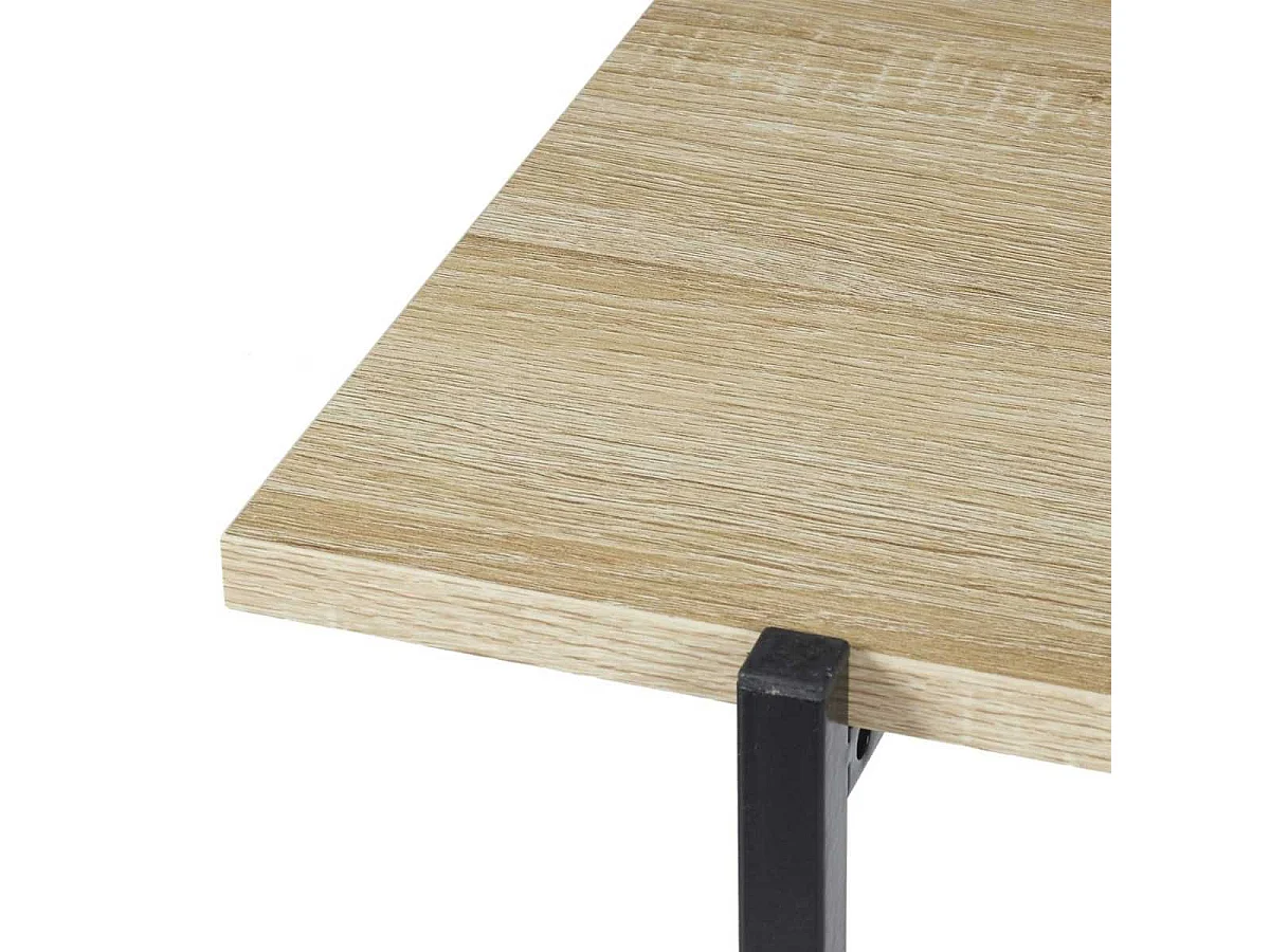 Console simple plateau Métal et Aspect Bois - DARA