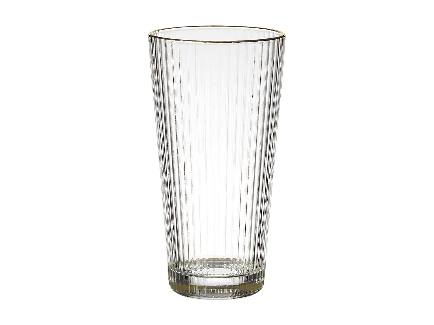 Set de 6 verres 40cl en verre avec stries et liseré doré