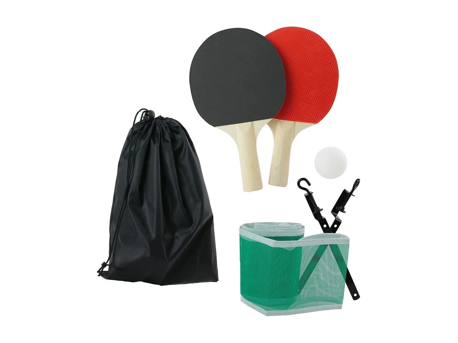 Kit de jeu de tennis de table mobile avec Filet ajustable, 2 raquettes, 2 balles, housse incluse