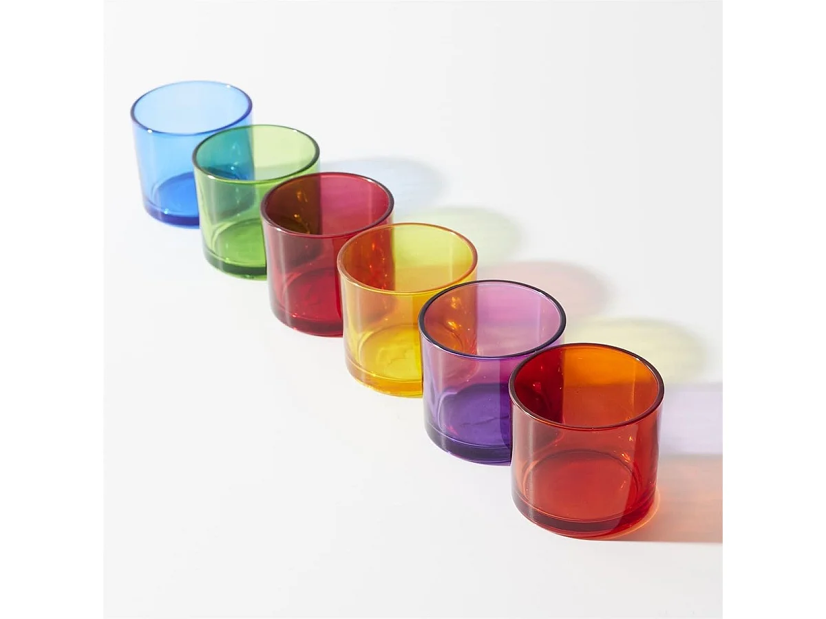 Set de 6 verres en verre teinté Multicolores (16 cl)