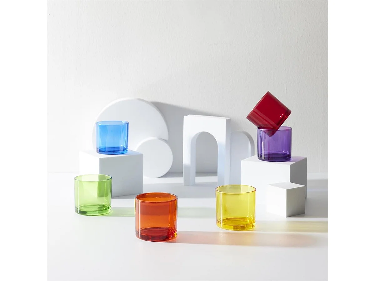 Set de 6 verres en verre teinté Multicolores (16 cl)
