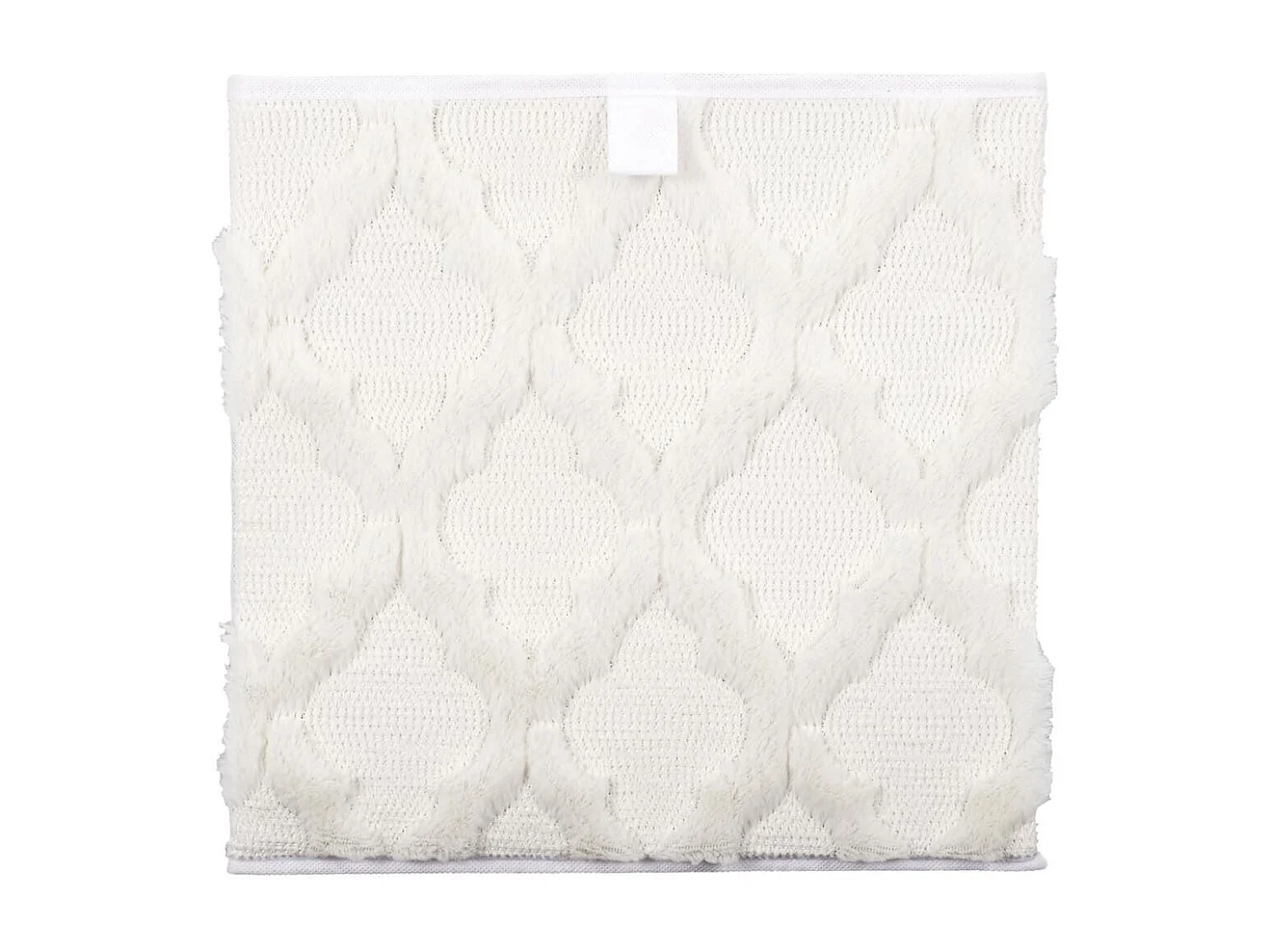 Cube de rangement pliable tissu tufté blanc 30x30 cm