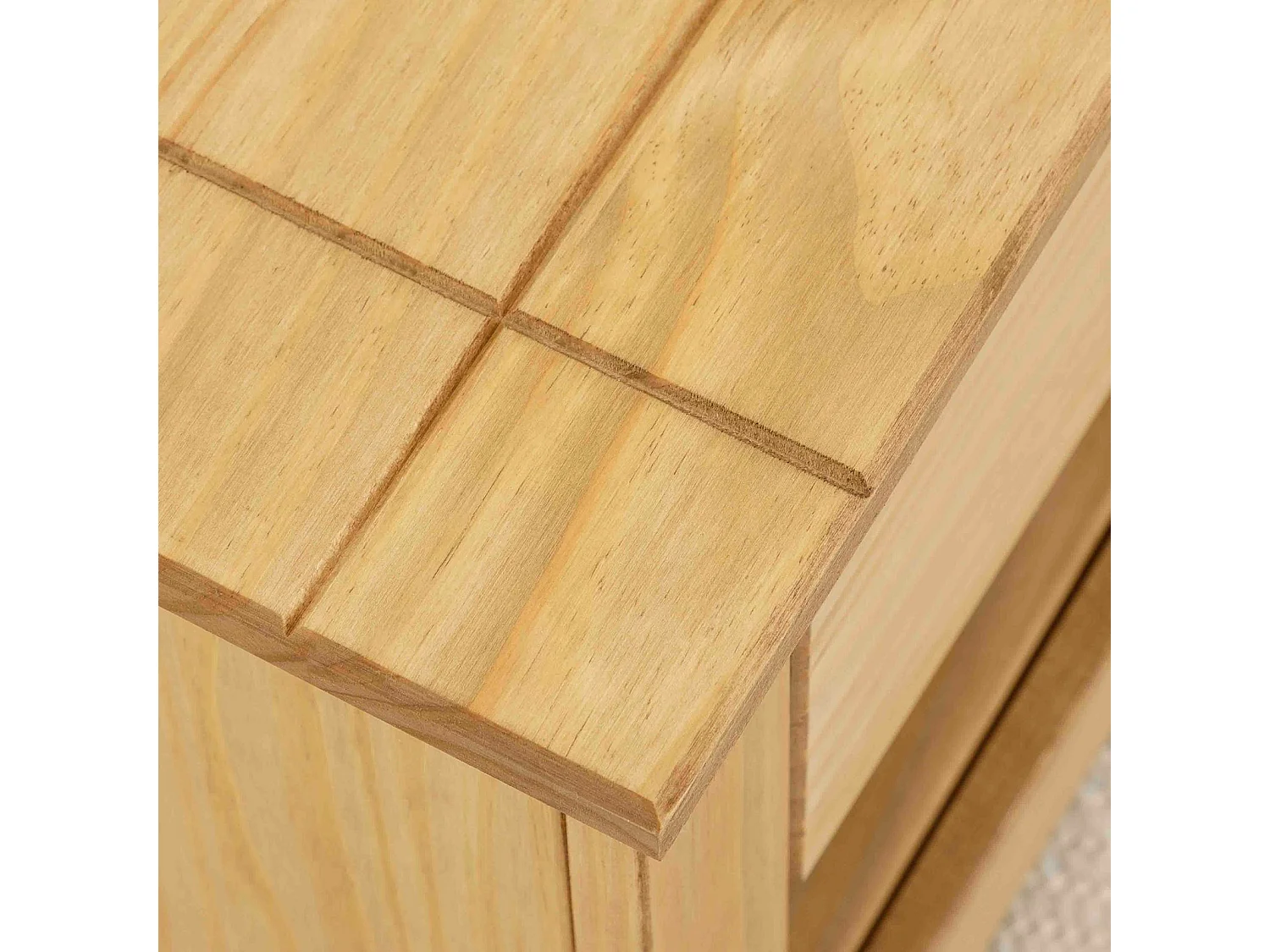 Table de chevet CANCUN H 41 cm en bois massif finition laquée avec 1 tiroir, table de nuit meuble de rangement