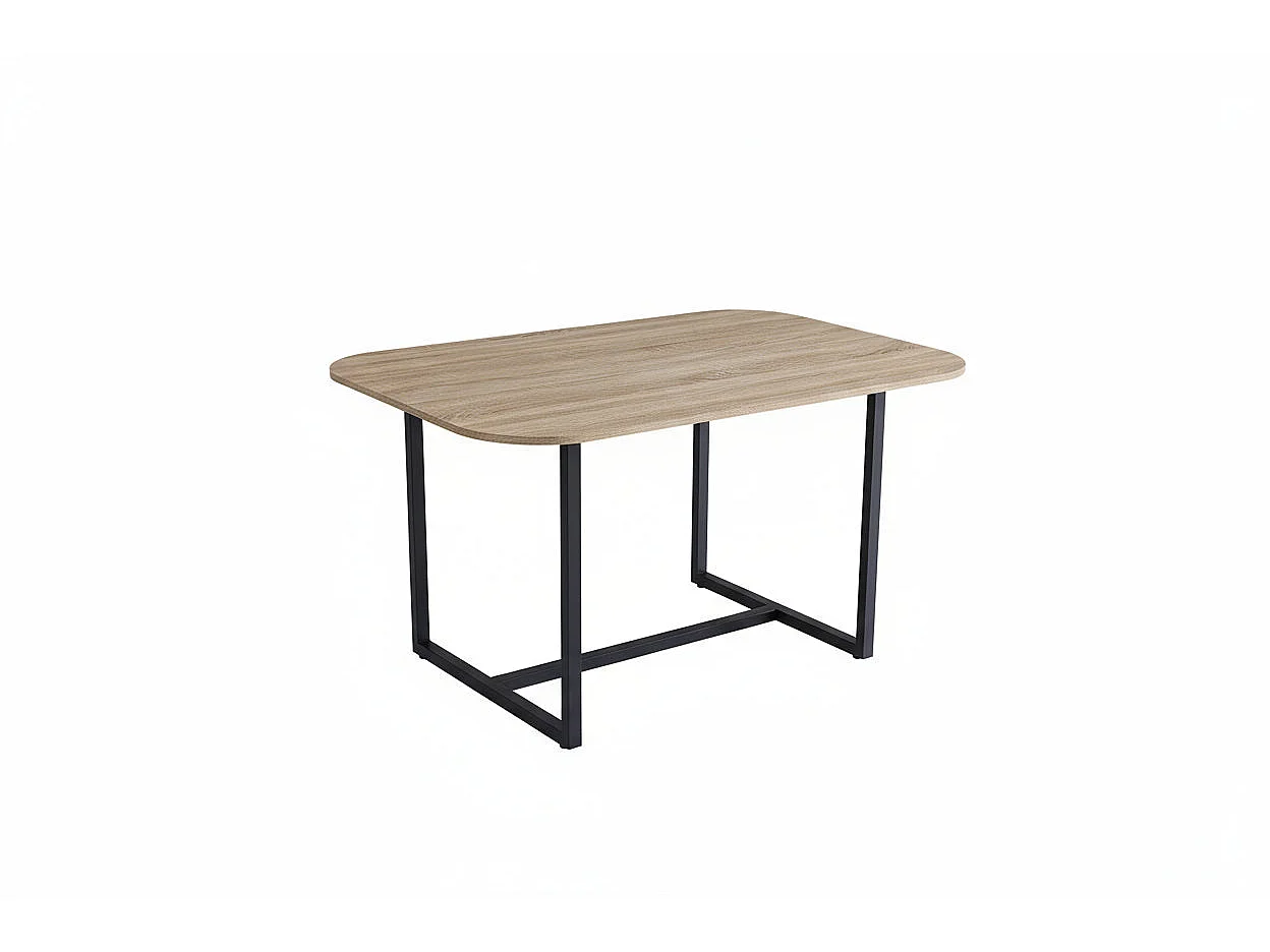 Ensemble Table et 6 chaises VENDOME beige pieds noirs
