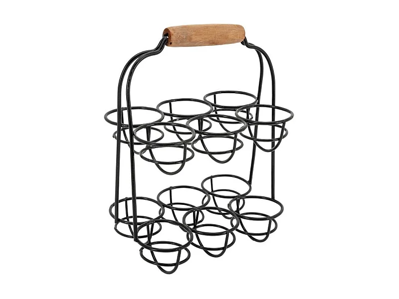 Porte-oeufs en métal noir pour 12 oeufs
