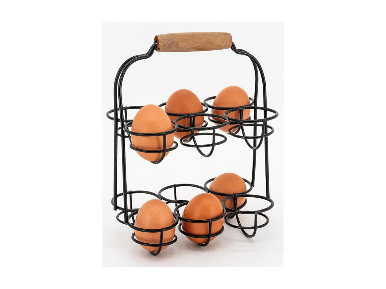 Porte-oeufs en métal noir pour 12 oeufs