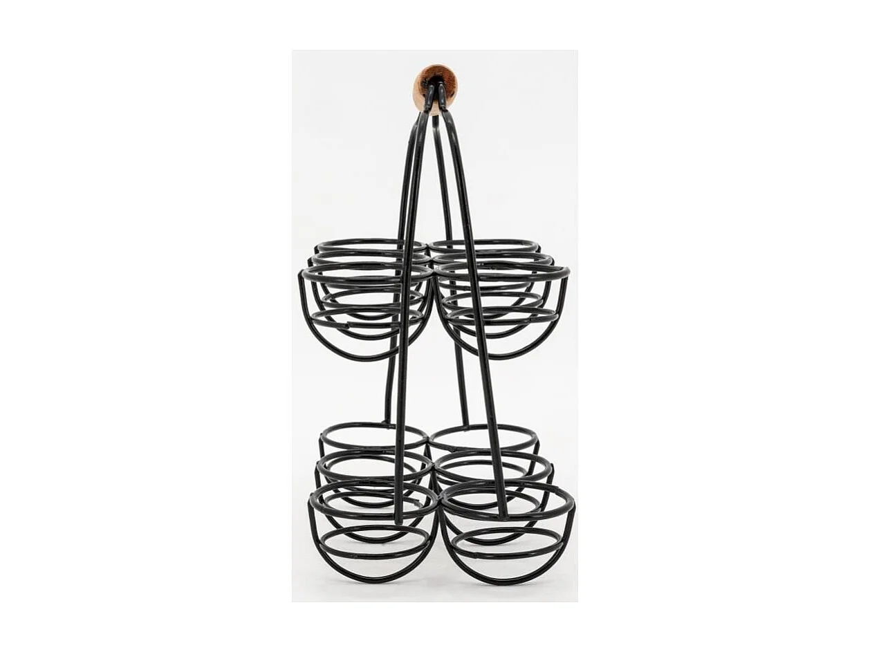 Porte-oeufs en métal noir pour 12 oeufs
