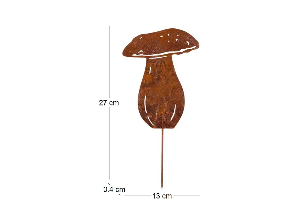 Champignon en métal rouillé sur pic Cèpe
