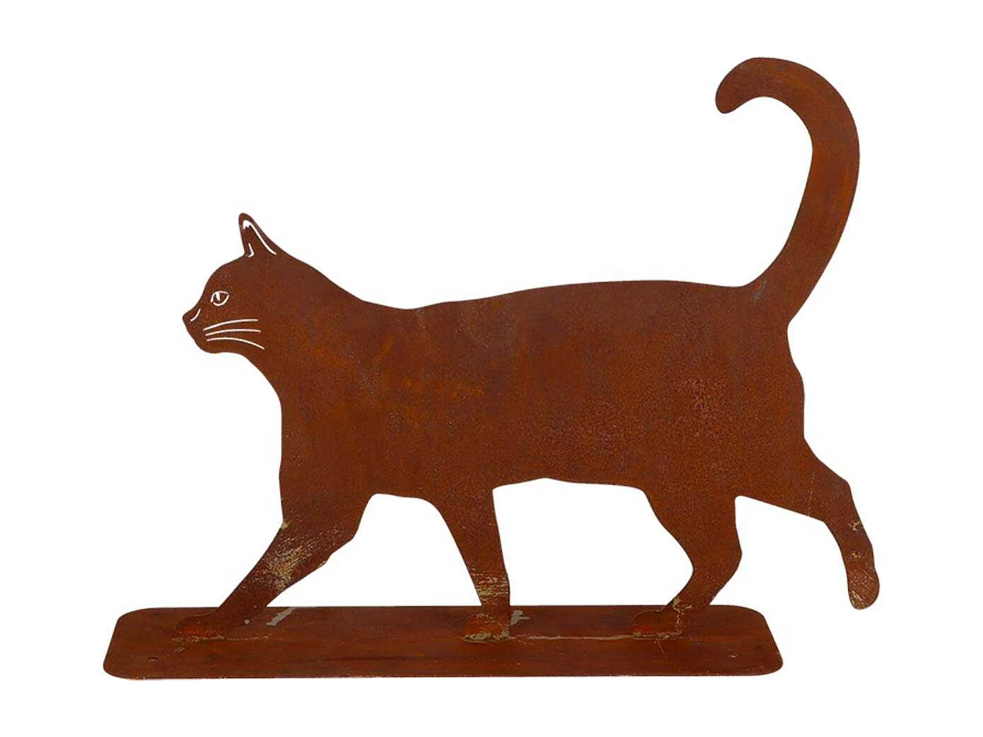Animal de compagnie décoratif en métal rouillé Chat qui marche