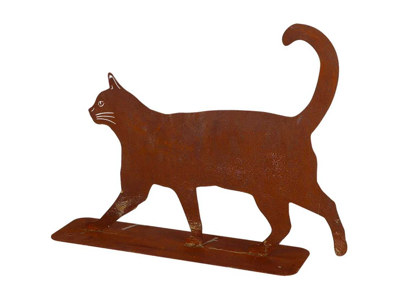 Animal de compagnie décoratif en métal rouillé Chat qui marche