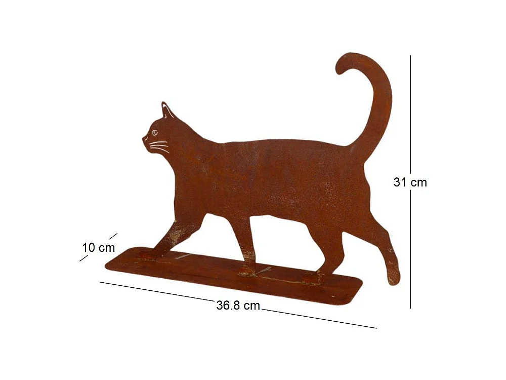 Animal de compagnie décoratif en métal rouillé Chat qui marche