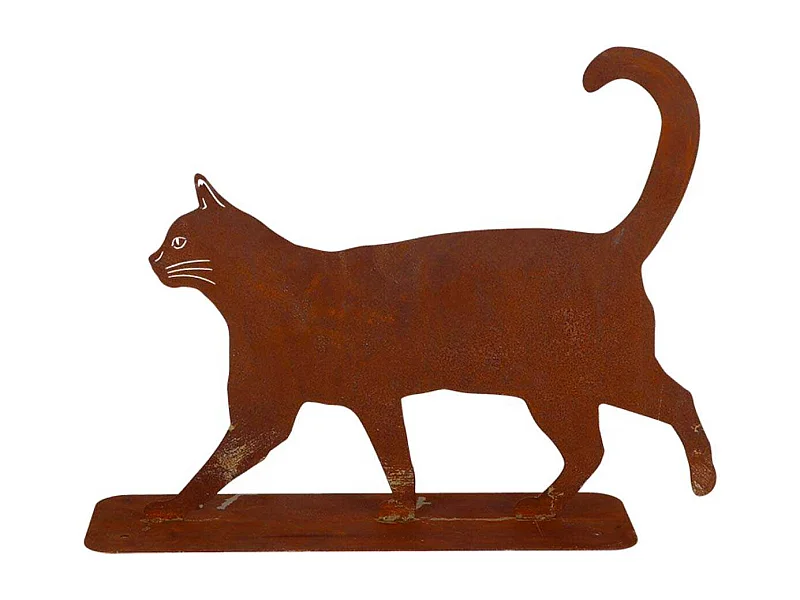 Animal de compagnie décoratif en métal rouillé Chat qui marche
