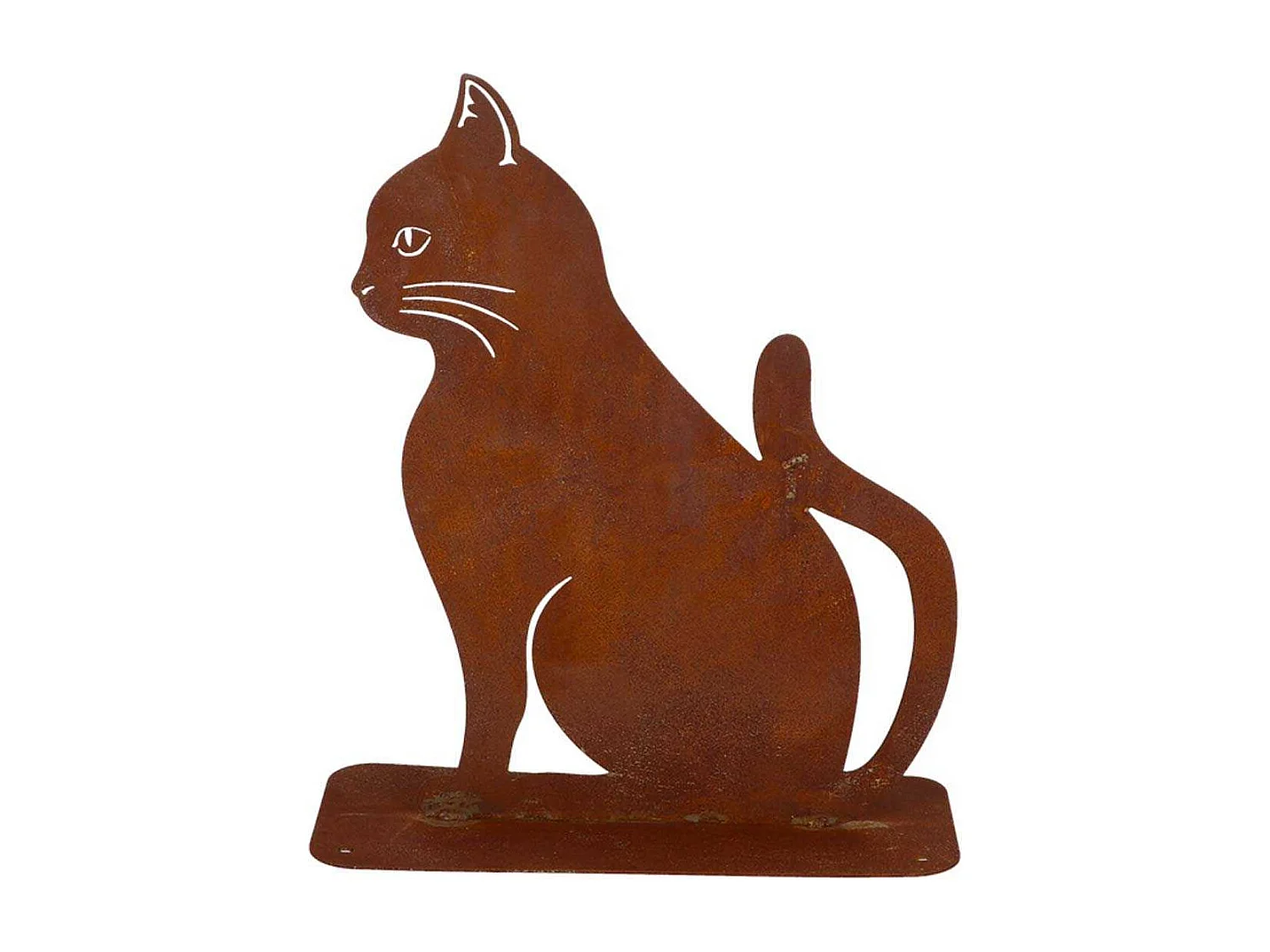 Animal de compagnie décoratif en métal rouillé Chat assis