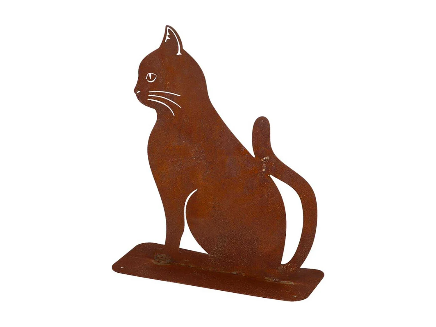 Animal de compagnie décoratif en métal rouillé Chat assis