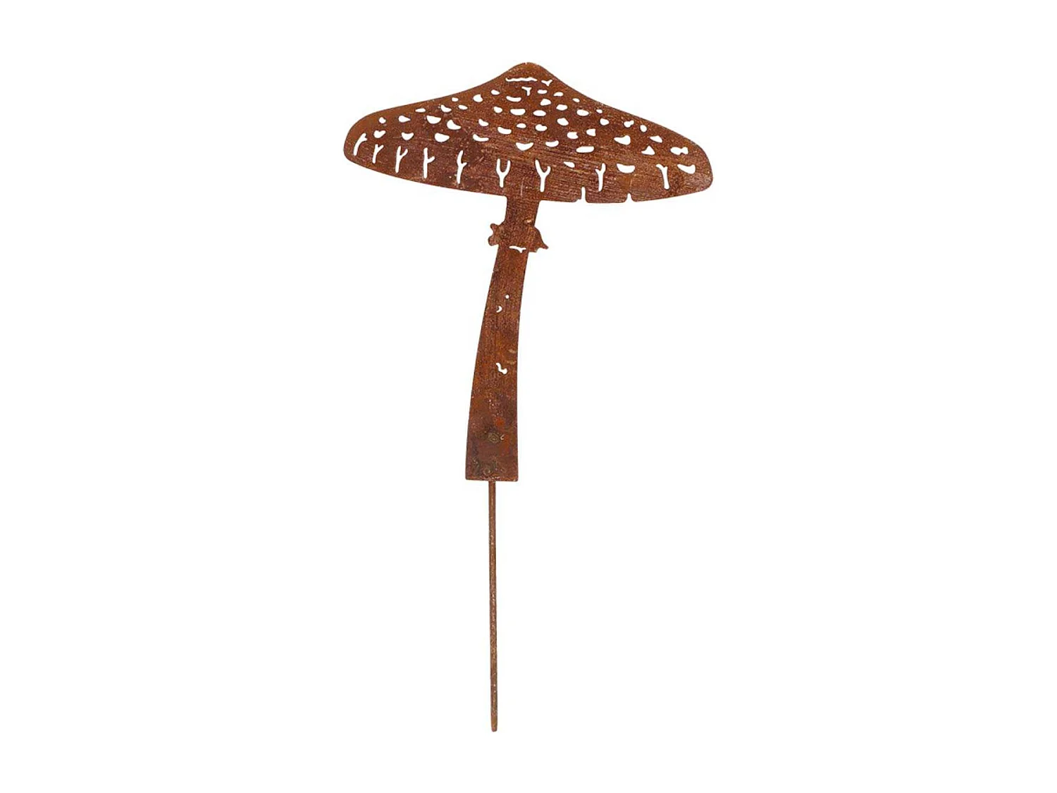 Champignon en métal rouillé sur pic Champignon parasol