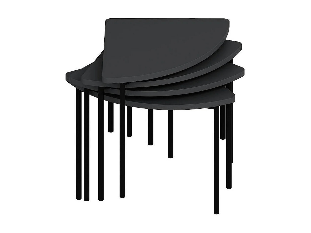 Table basse gigogne petit espace, finition anthracite JENA