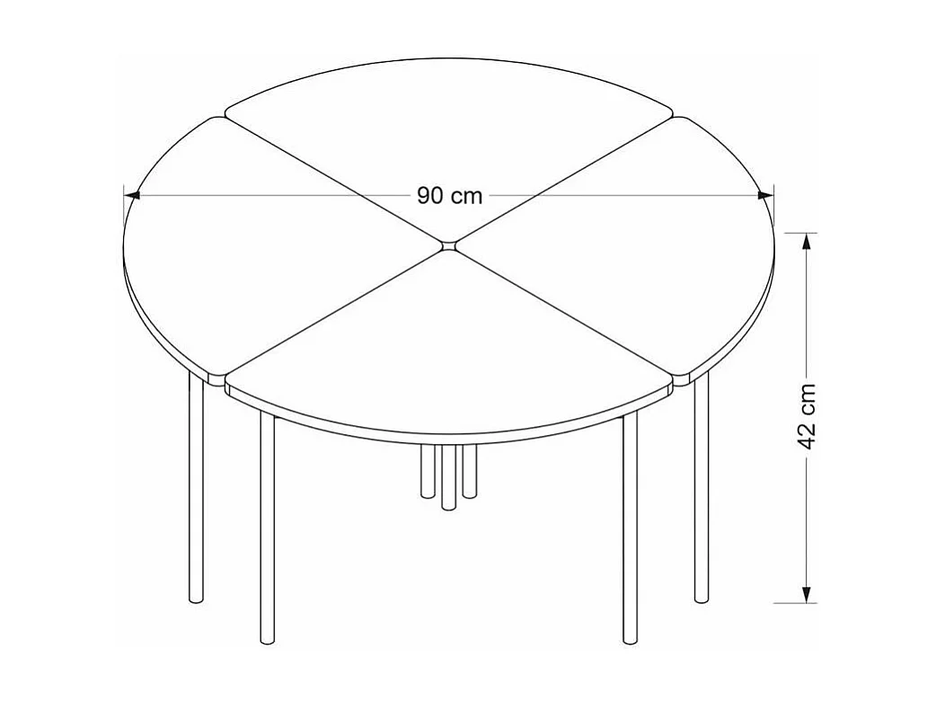 Table basse gigogne petit espace, finition anthracite JENA