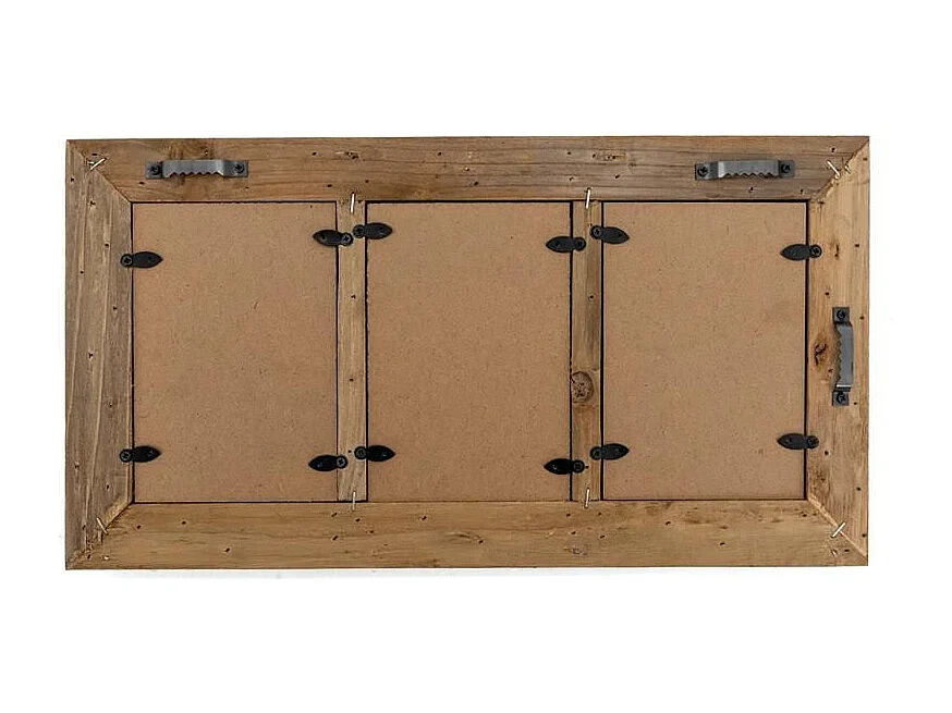 Cadre photo 3 vues en bois recyclé – Rustique et naturel
