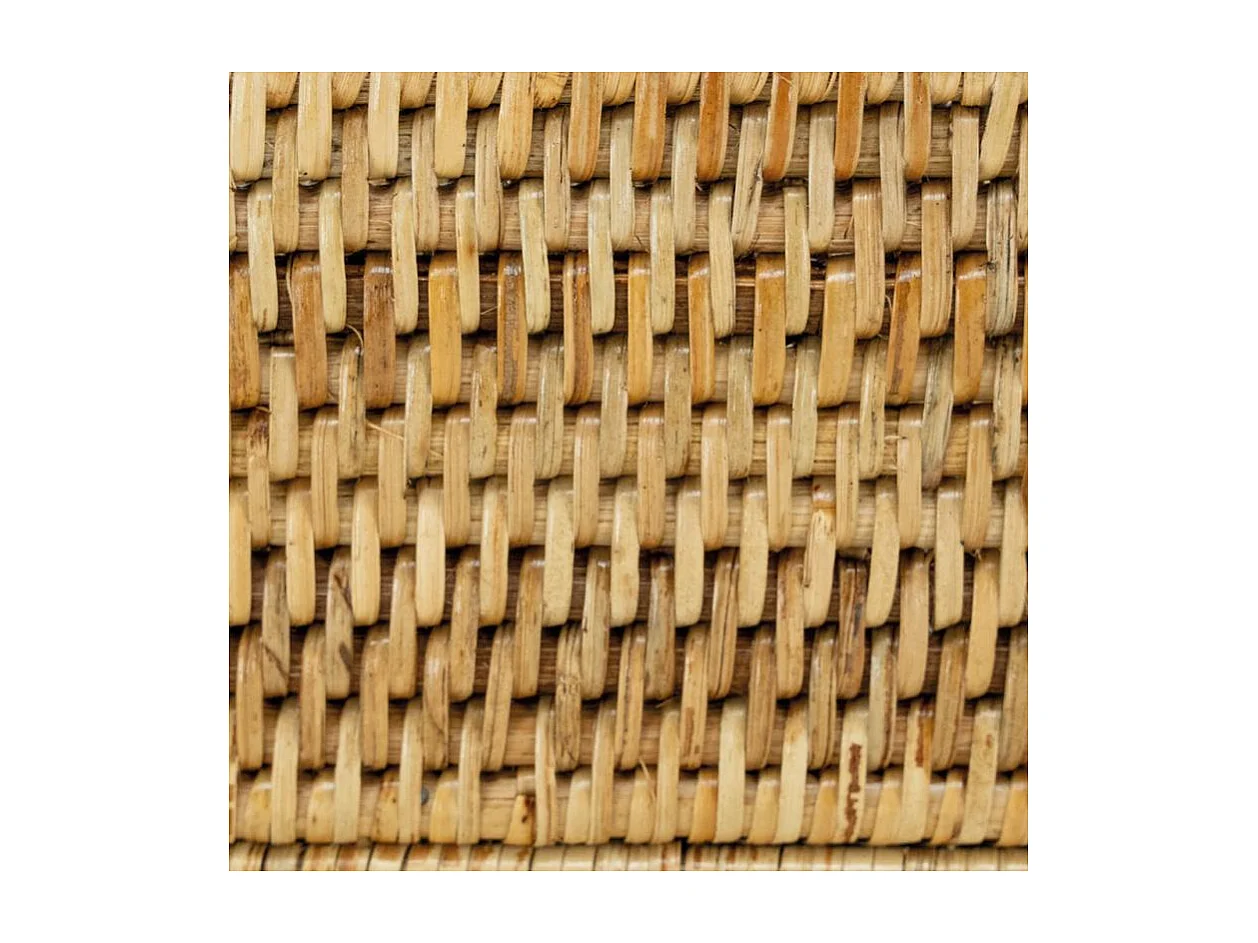 Range-couverts rond en rotin naturel avec 4 compartiments et poignée