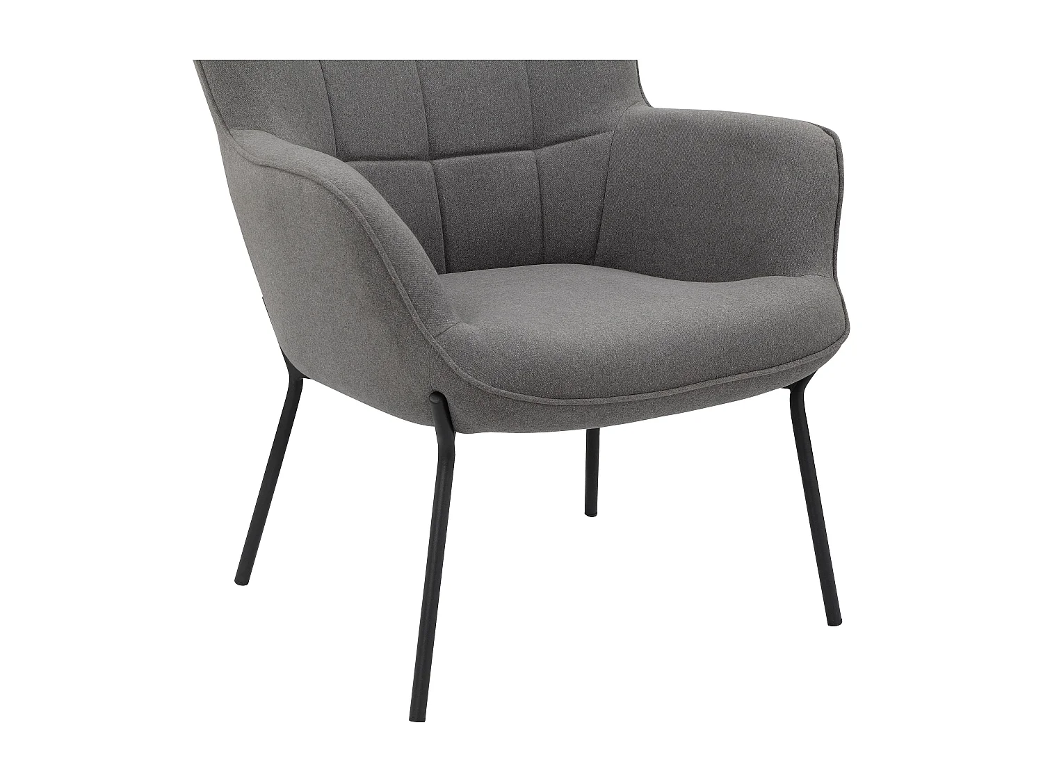 Boris|Fauteuil en velours anthracite