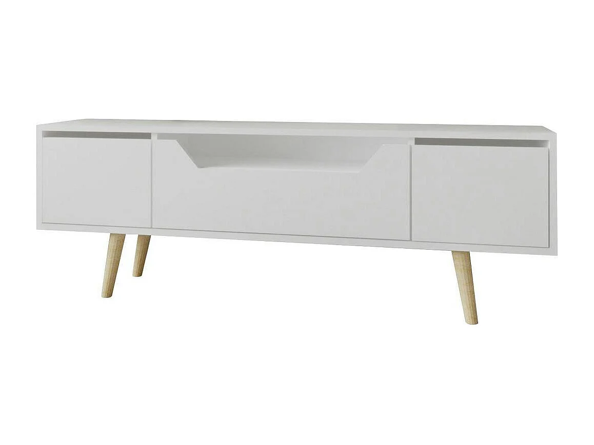 Meuble TV blanc moderne, 3 portes 150 cm MARFA