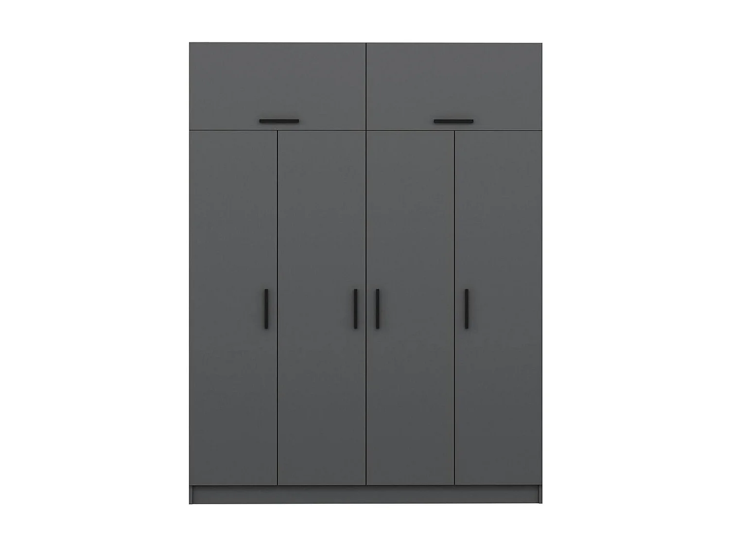 Armoire penderie grise 6 portes, 1 portant 2 tiroirs BYRON